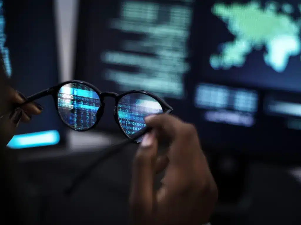 Code van een website op een computerscherm